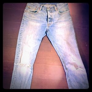 501 vintage Jean's, distressed.